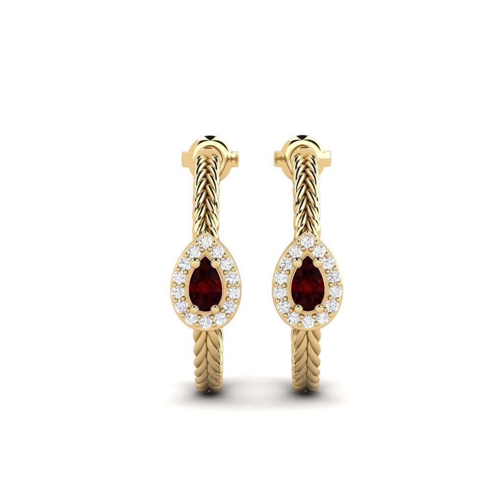 Poire Grenat Boucle d'oreille femme Binjak