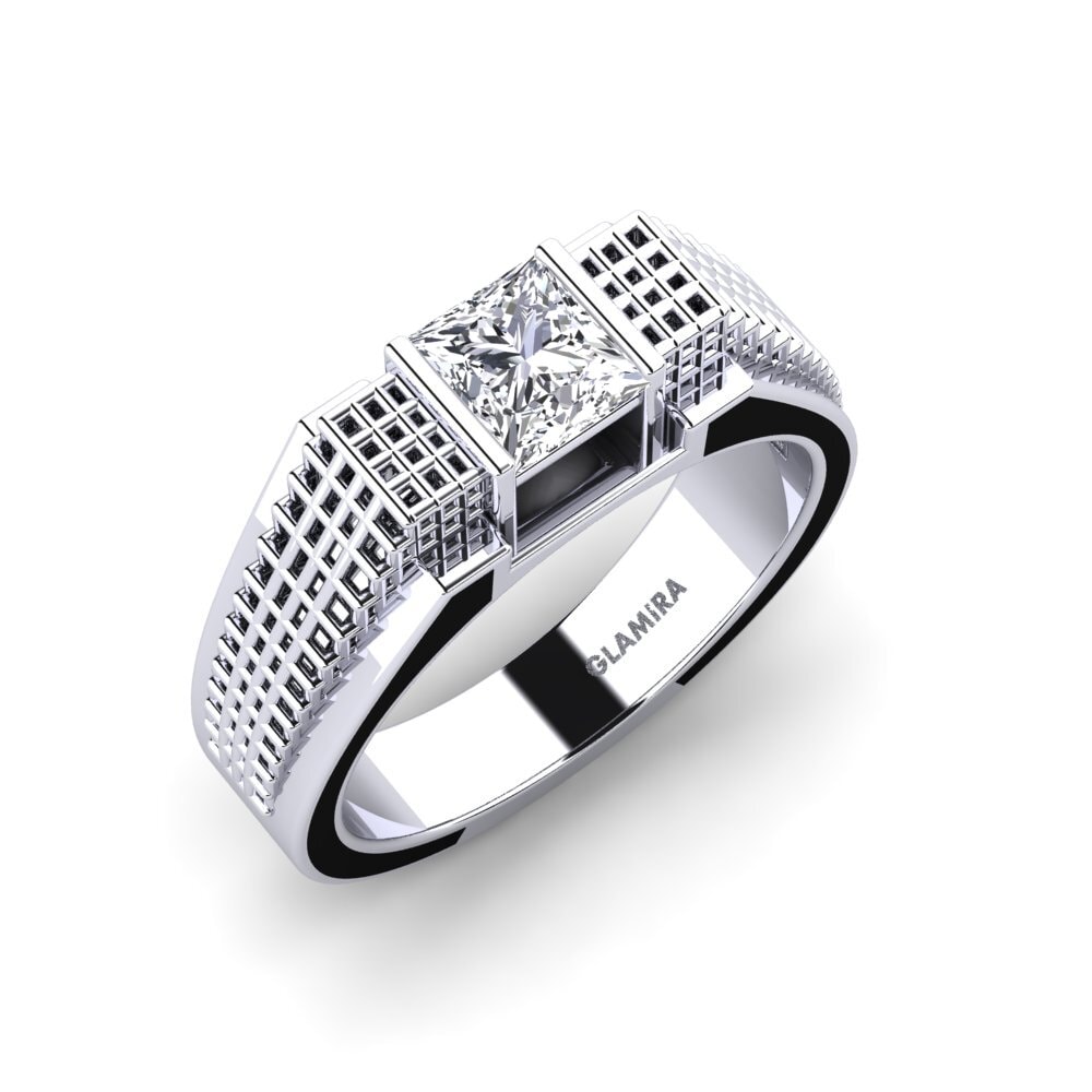 18ct White Gold Lab Grown Diamond Men's Ring Biqees