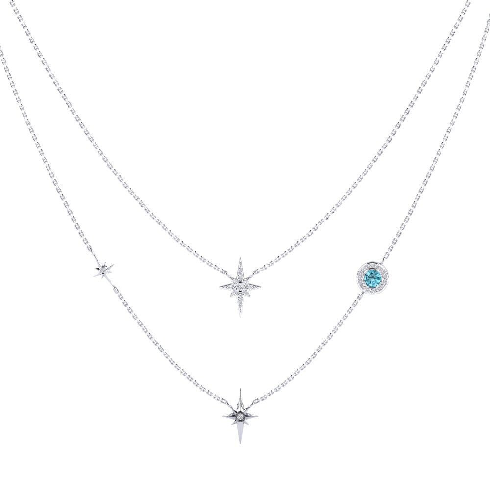 Blue Zircon Women's Necklace Birdun