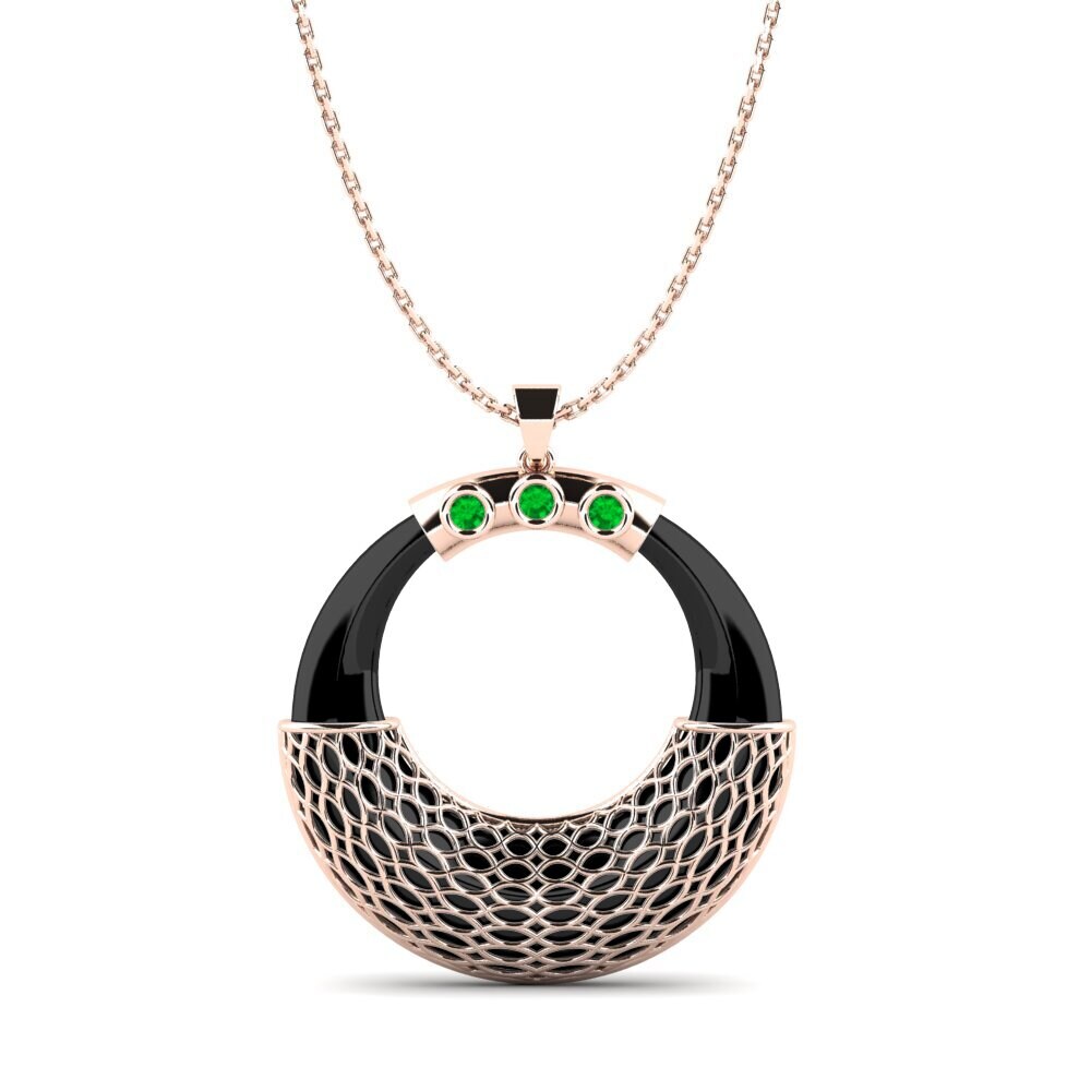 9ct Rose Gold Emerald Women's Pendant Birdwell