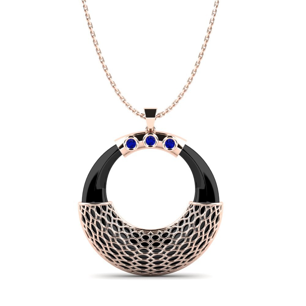 9ct Rose Gold Sapphire Women's Pendant Birdwell