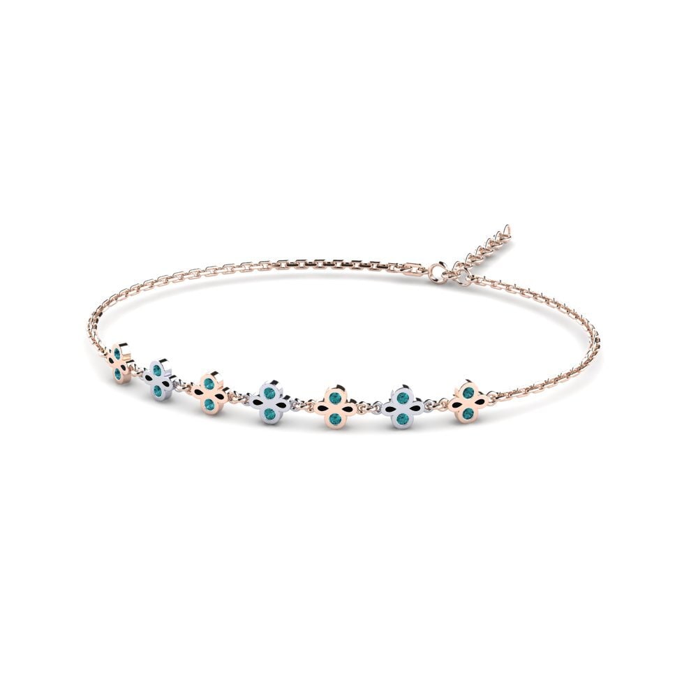 Diamant Bleu Bracelet pour femme Bitted