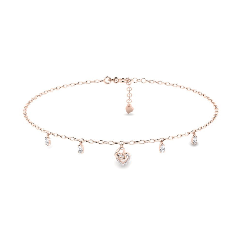 Bituin Design Hochwertige Damen fußkette Bituin mit 0.8 Karat Diamant Rotgold 585 ...