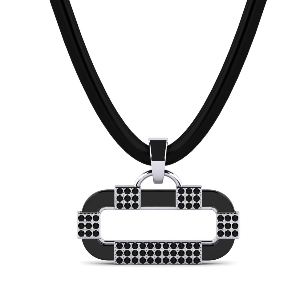 950 Palladium Black Diamond Men's Pendant Blackshire