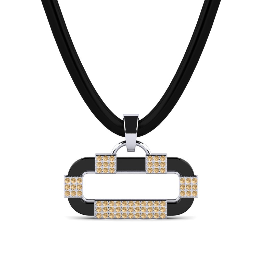 950 Palladium Brown Diamond Men's Pendant Blackshire