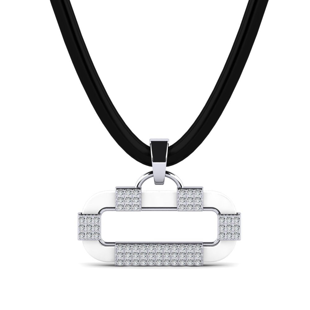 14ct White Gold Men's Pendant Blackshire