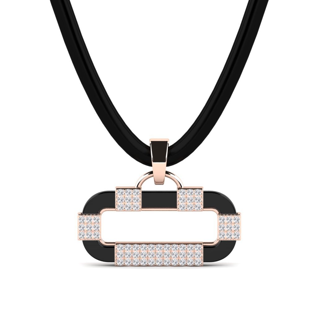 14ct Rose Gold Lab Grown Diamond Men's Pendant Blackshire