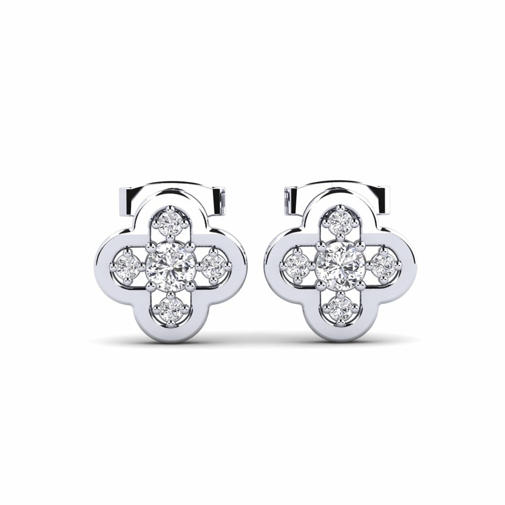 Studs Earrings Blama 585 White Gold Diamond