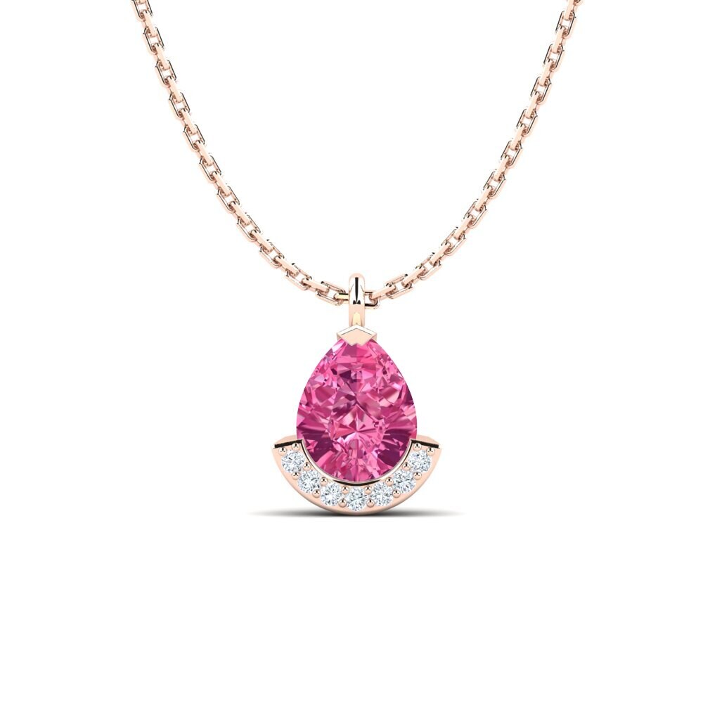 14ct Rose Gold Pink Tourmaline Women's Pendant Blanda