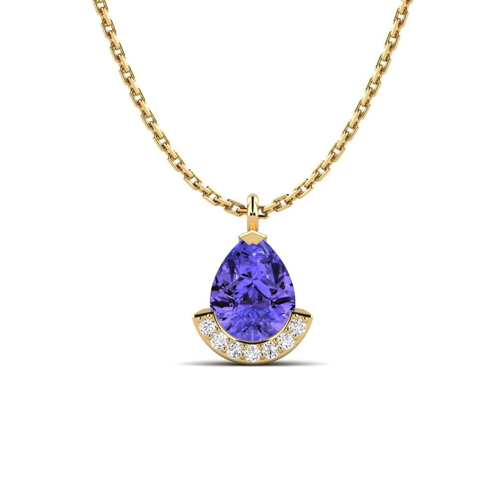 Gelbgold 585 Tansanit Damen anhänger Blanda