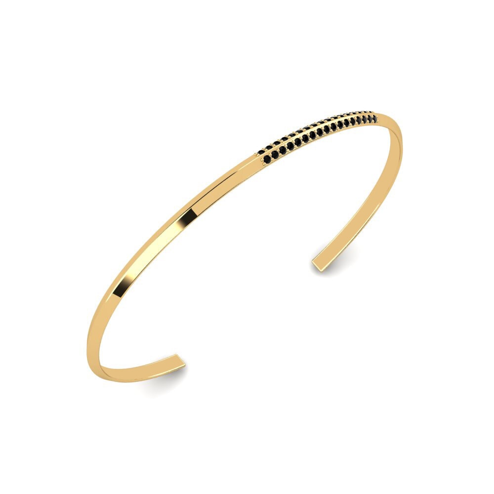 14ct Yellow Gold Black Sapphire Men's Bracelet Blastoise