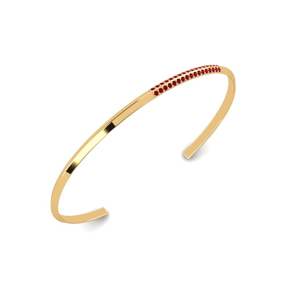 14ct Yellow Gold Red Zirconia Men's Bracelet Blastoise