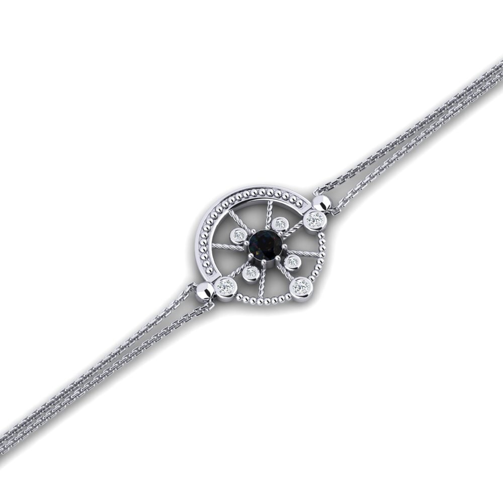 White Silver Black Opal Women's Bracelet Blenda