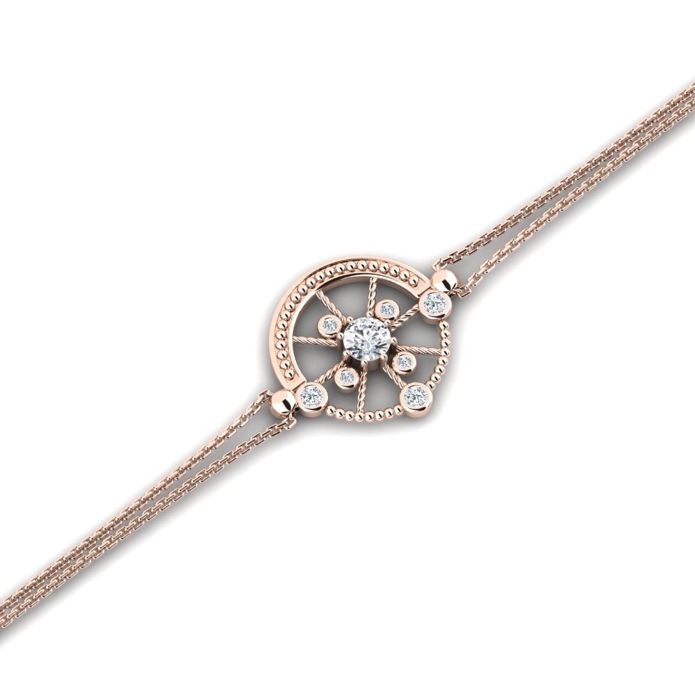 9ct Rose Gold White Zircon Women's Bracelet Blenda