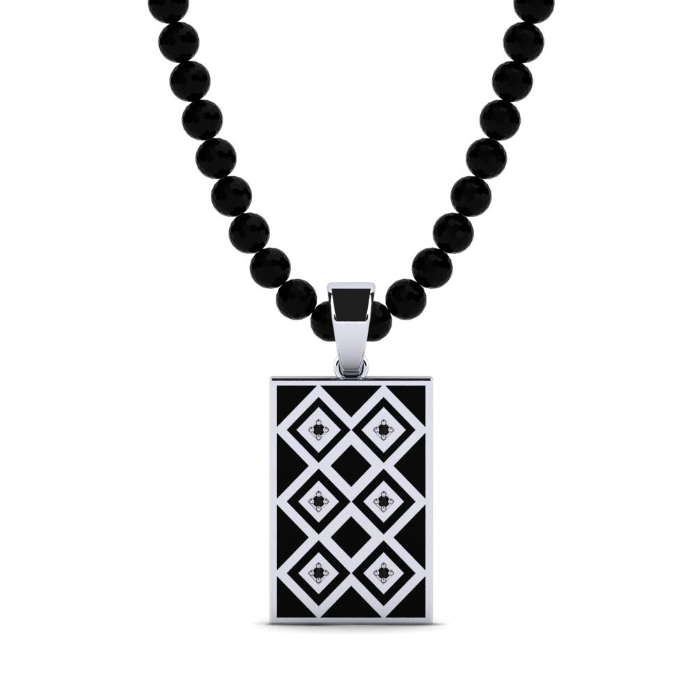 925 Prata de lei Ônix Negro Pingente masculino Bliant