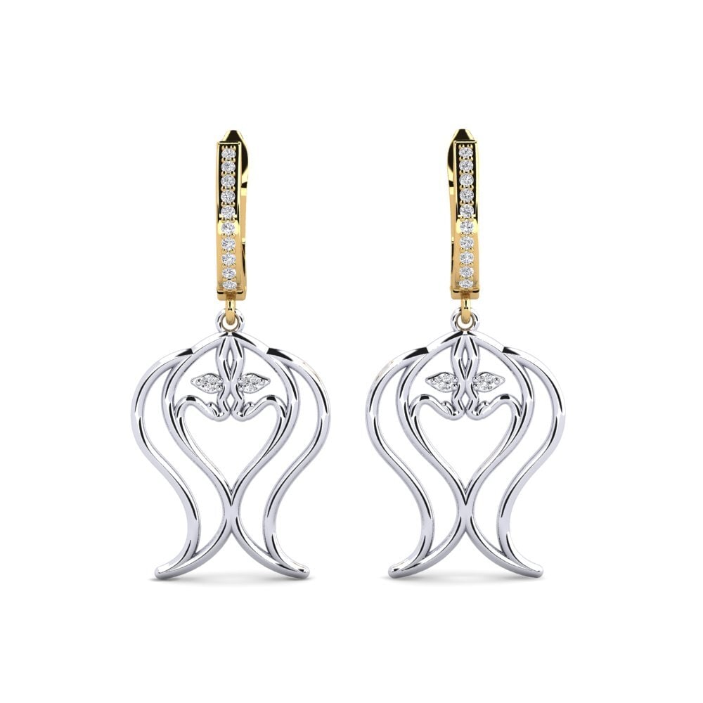 Boucles D'oreilles Bliss En Or Blanc 18 Carats Et Diamants - Collection Desire - Neuf