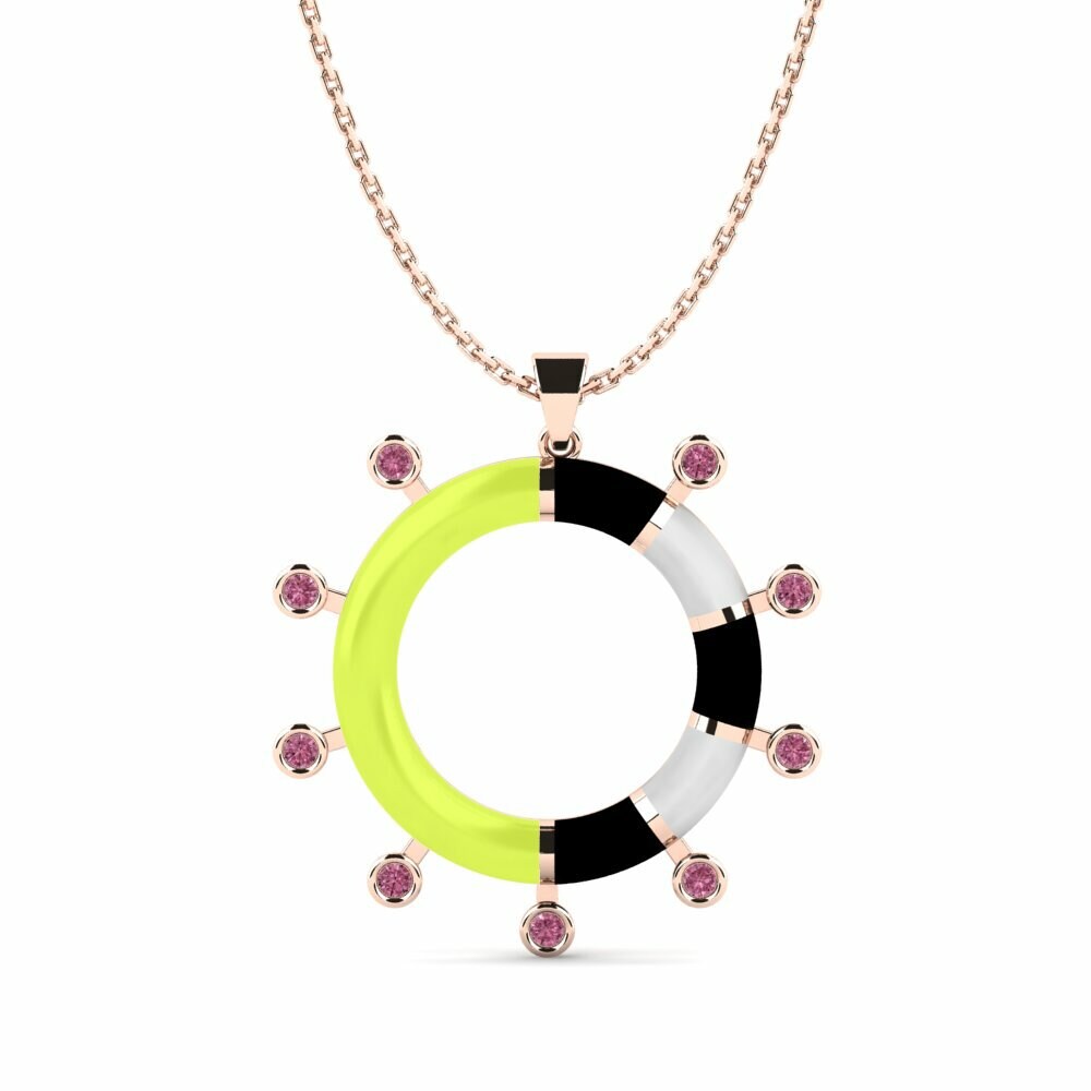 Vàng Hồng 9K Đá Rhodolite Mặt dây chuyền nữ Blonder