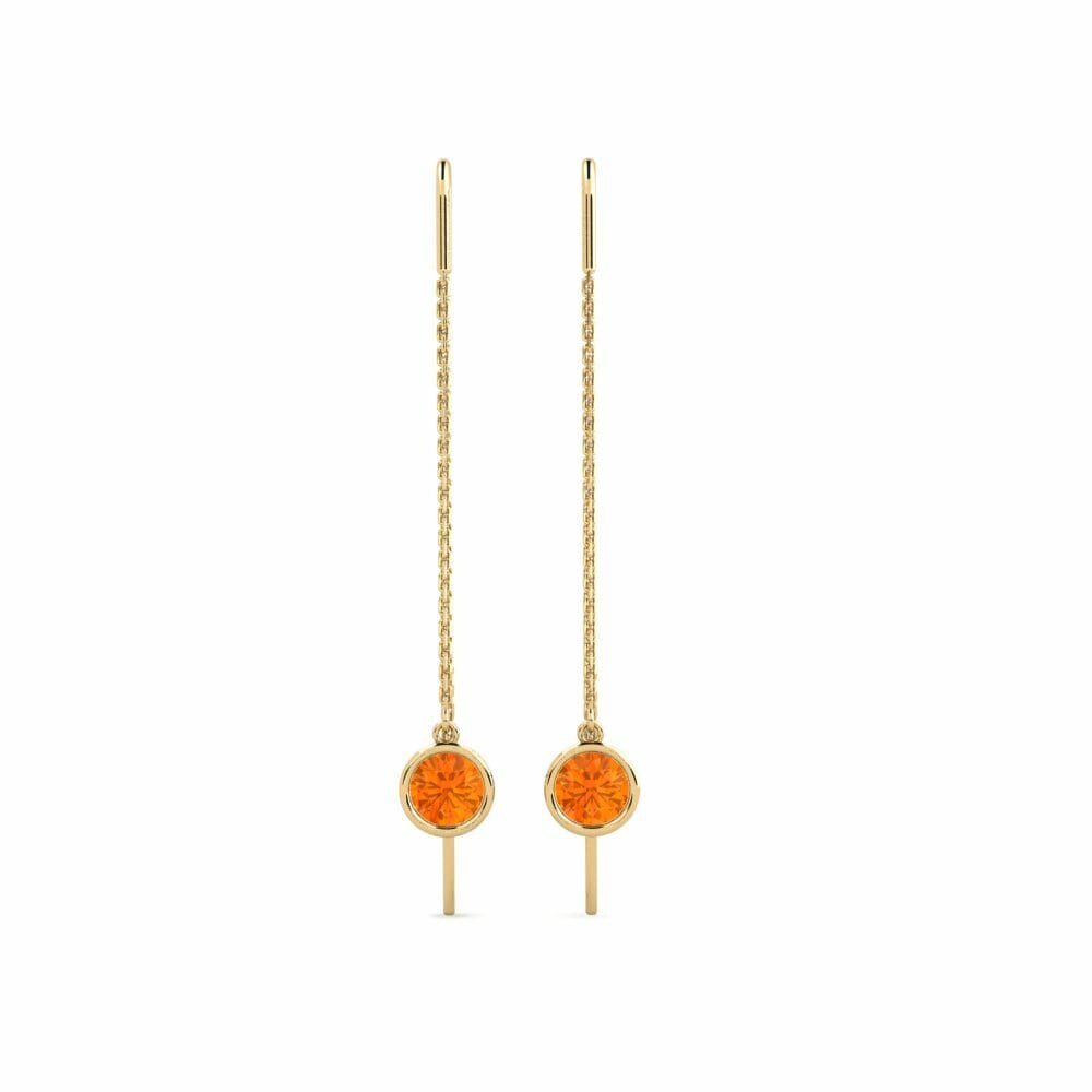 Orange Sapphire Women's Earring Blosel