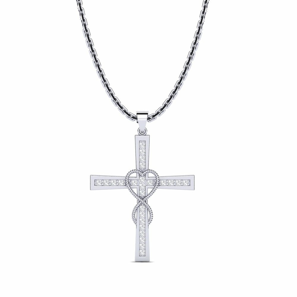 White Silver Zirconia Women's Pendant Blowlamp