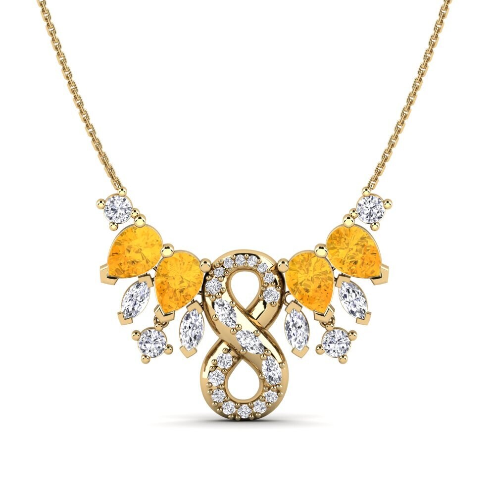 9ct Yellow Gold Citrine Women's Necklace Blueblood