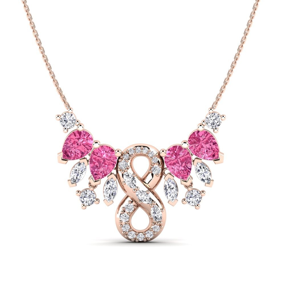 9ct Rose Gold Pink Tourmaline Women's Necklace Blueblood