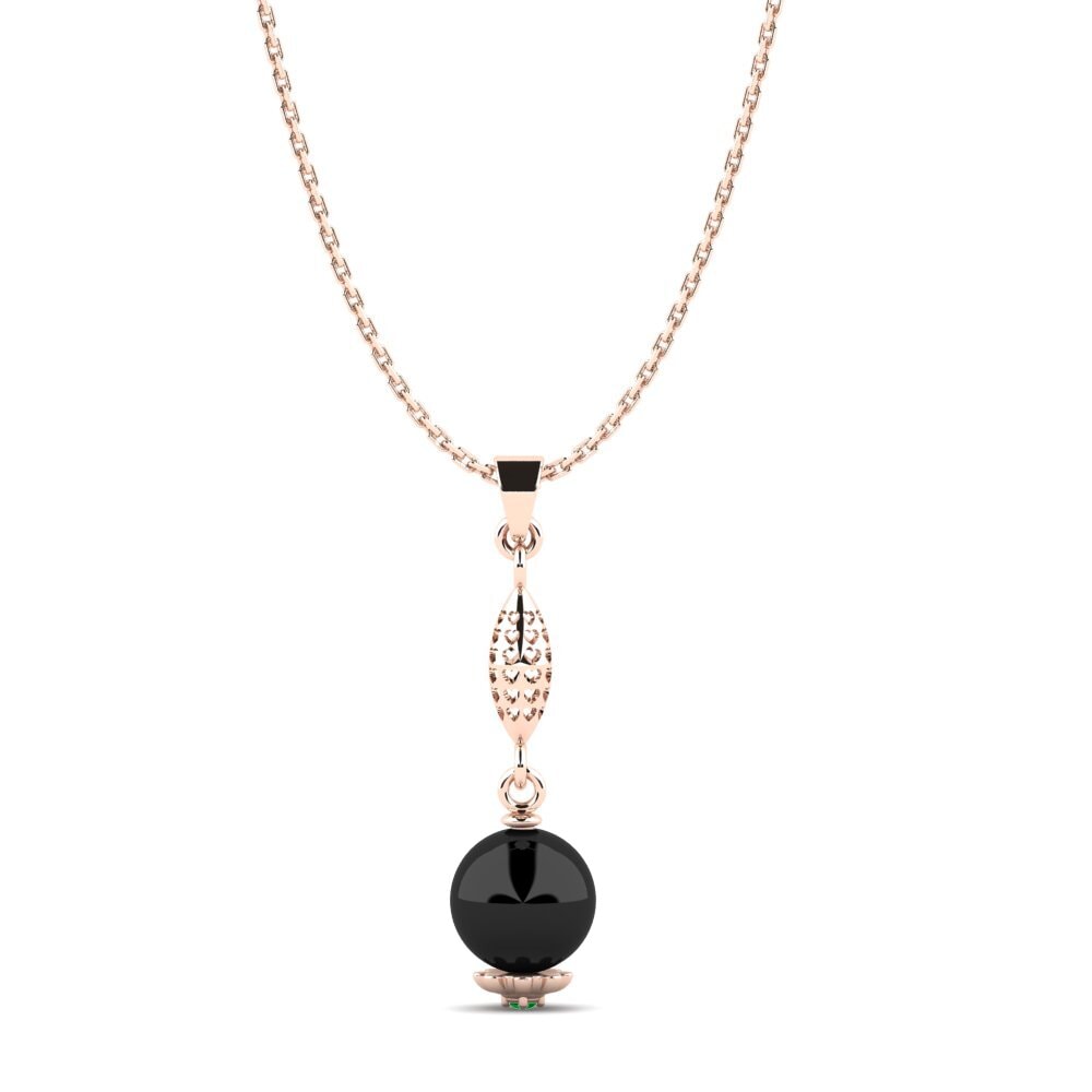 9ct Rose Gold Emerald Women's Pendant Blum