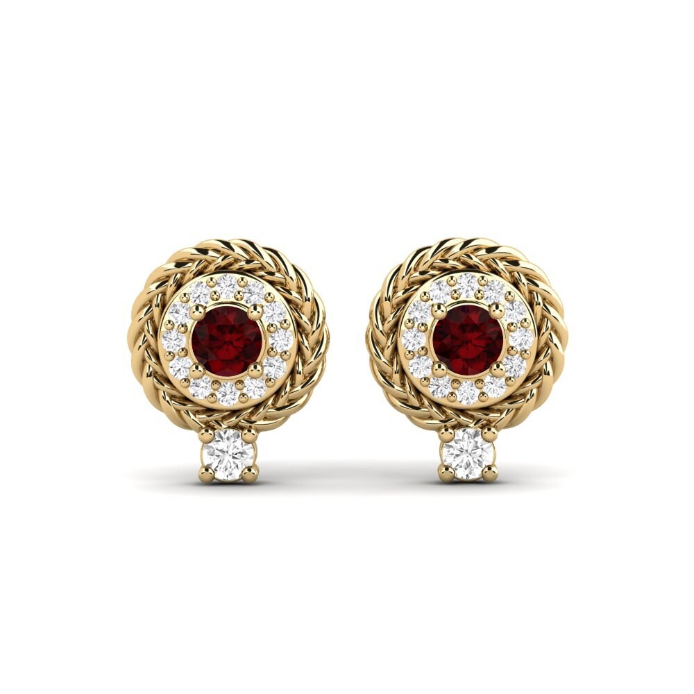 Ronde Grenat Boucle d'oreille femme Blume