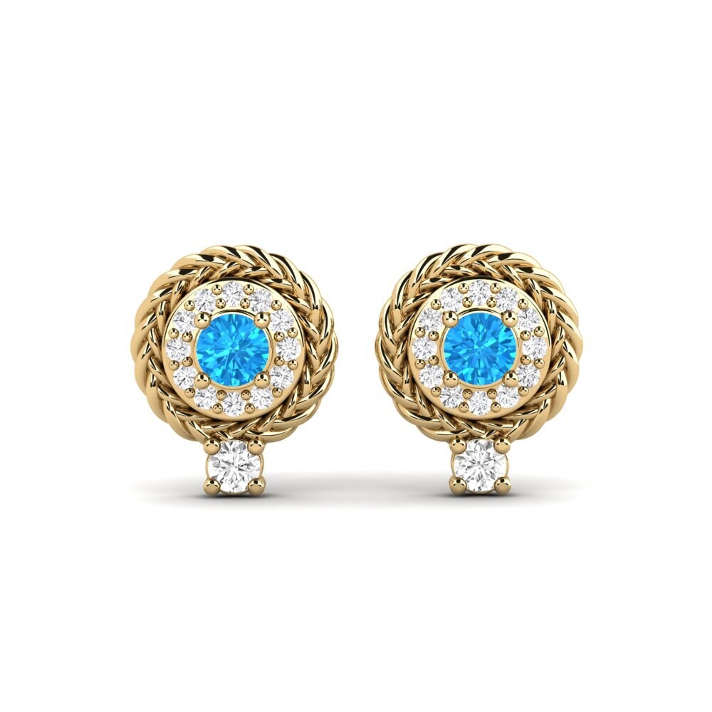 Ronde Topaze Bleue Boucle d'oreille femme Blume