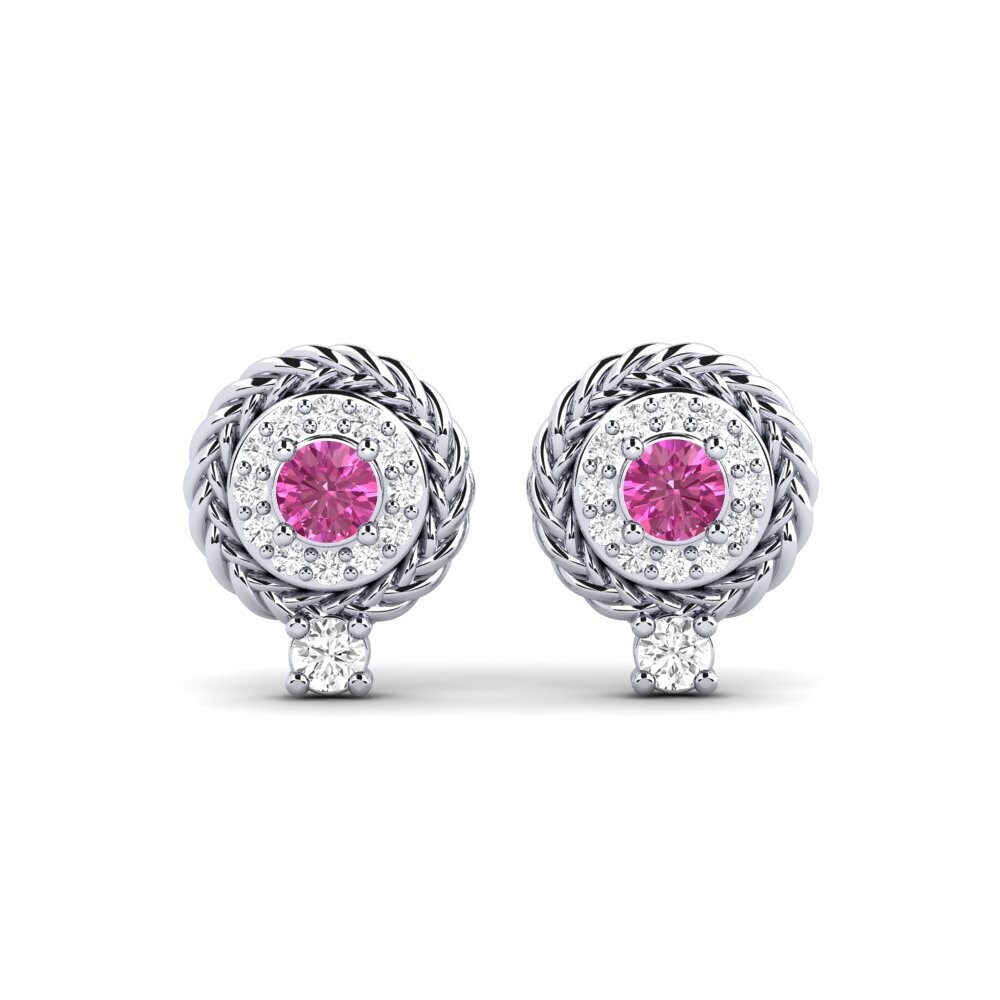 9ct White Gold Pink Topaz Women's Earring Blume