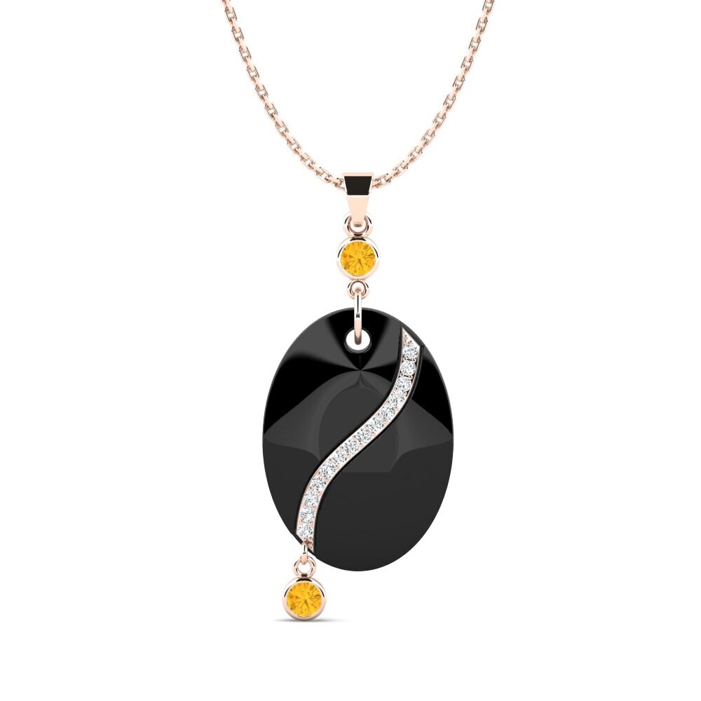 9ct Rose Gold Citrine Women's Pendant Blumenthal