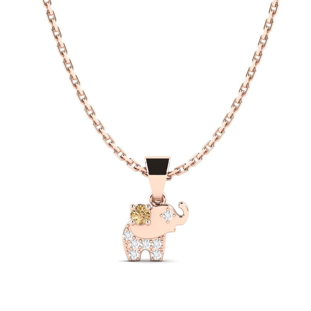 14ct Rose Gold Brown Diamond Kid's Pendant Bobby