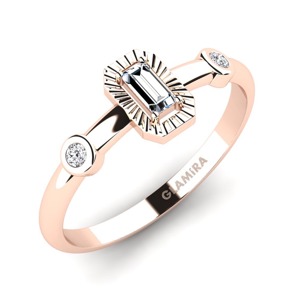 Anillo De Mujer Libélula Con Circonita AAA - Enchapado Oro Rosa/platino, Diseño B164 De LZD