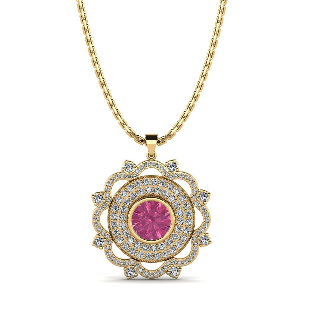 Pink Tourmaline Women's Pendant Bohan