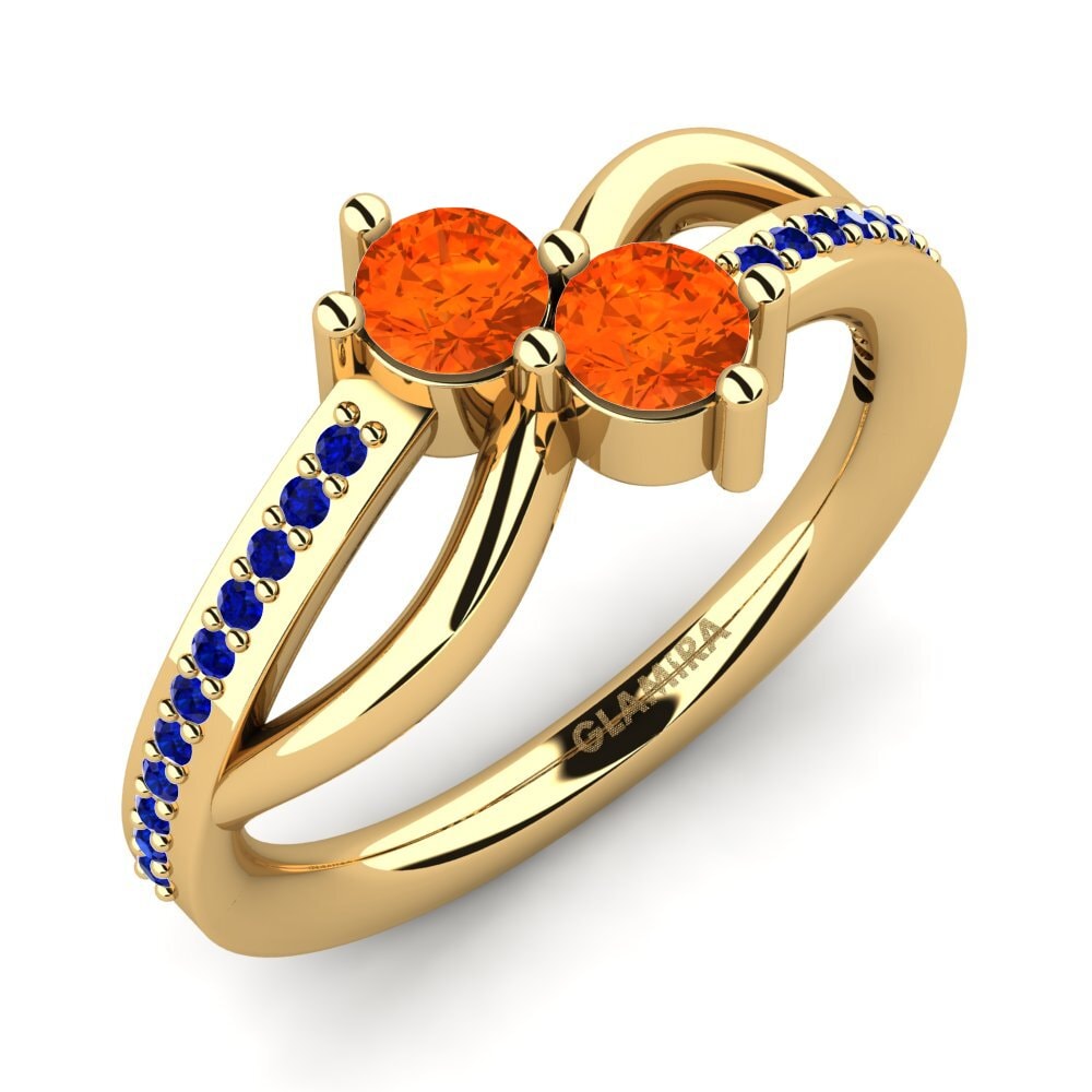 9ct Yellow Gold Fire Opal Ring Bolagna