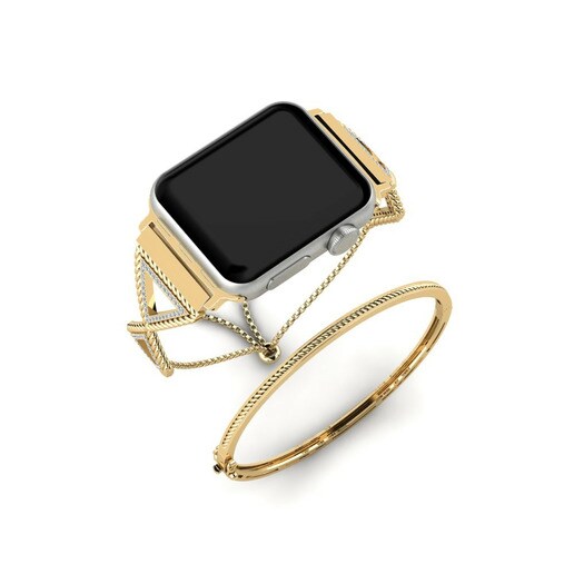 Apple Watch® Boldiness Set Stainless Steel / 585 Yellow Gold & Đá Swarovski