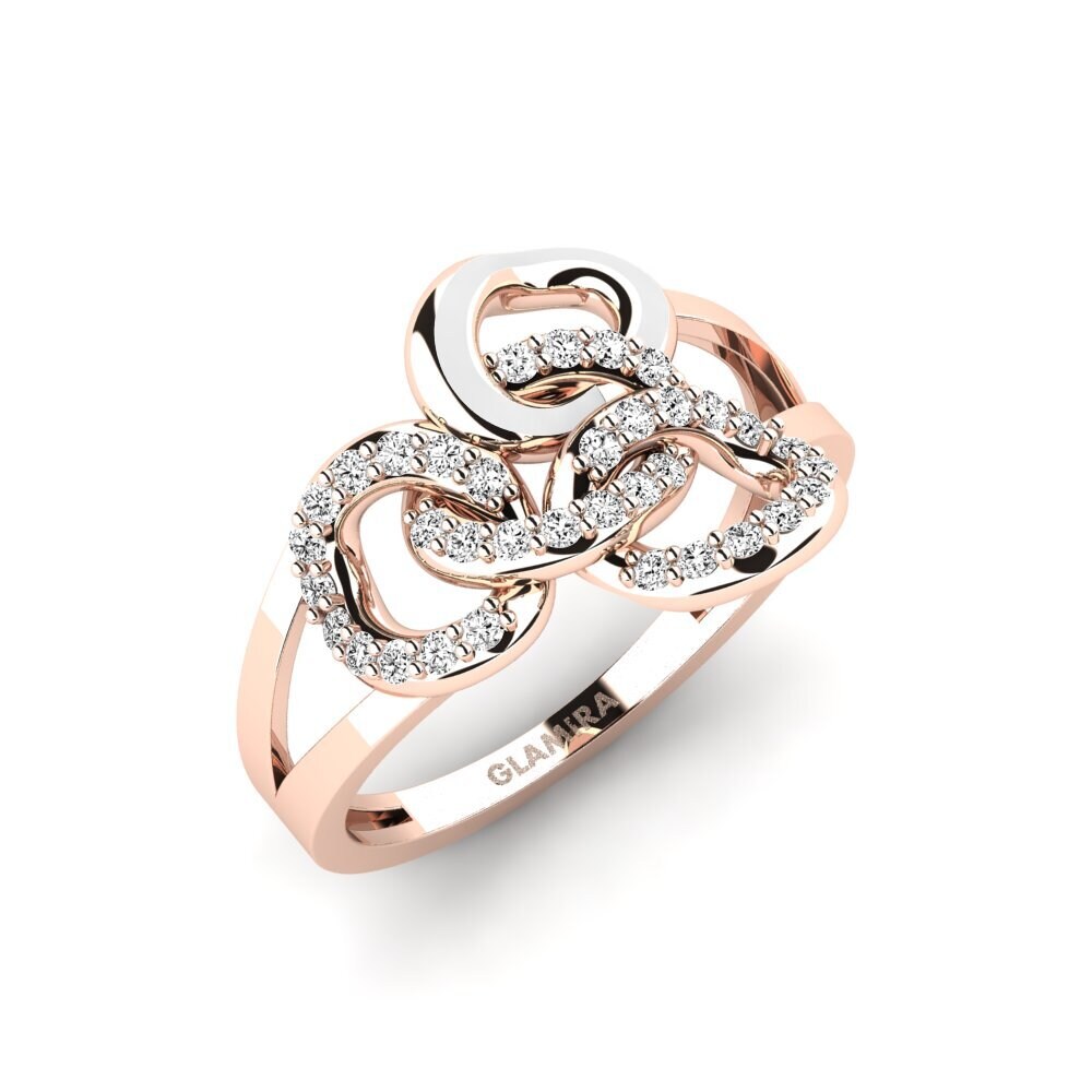 14k Oro Rosa Moissanita Anillo Bolingo