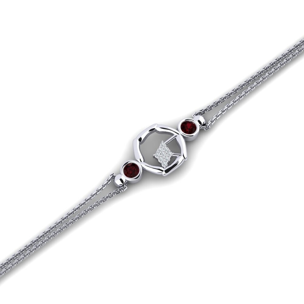 Round Garnet Women's Bracelet Bolmener