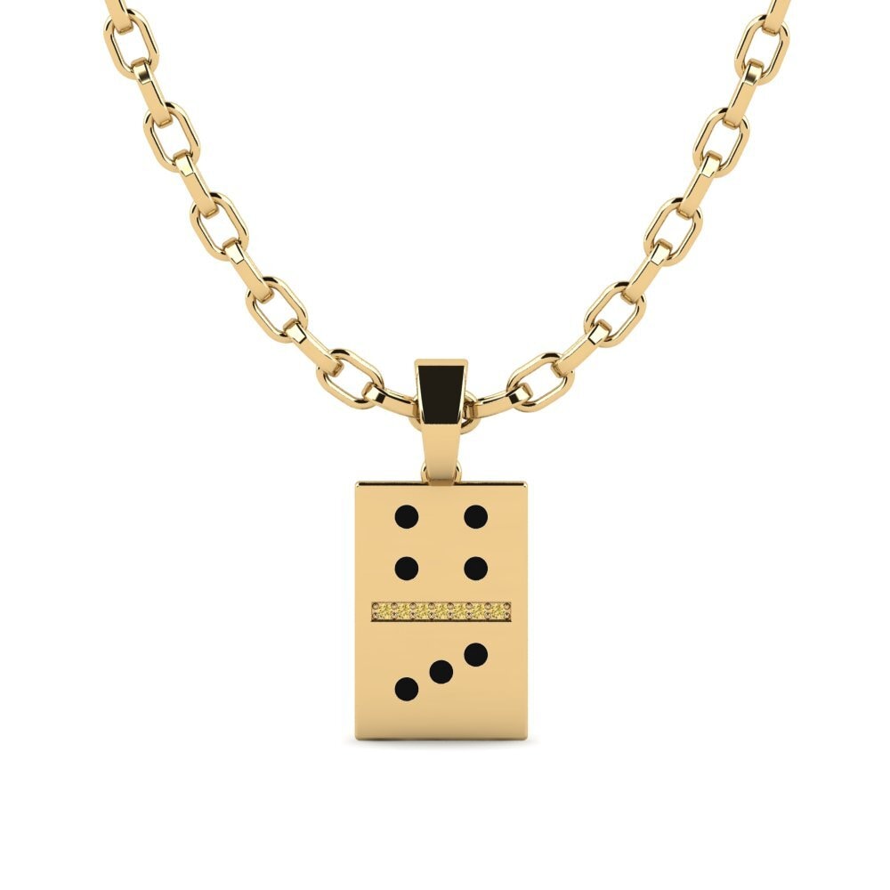 Or Jaune 585 Diamant Jaune Pendentif pour homme Bombuta