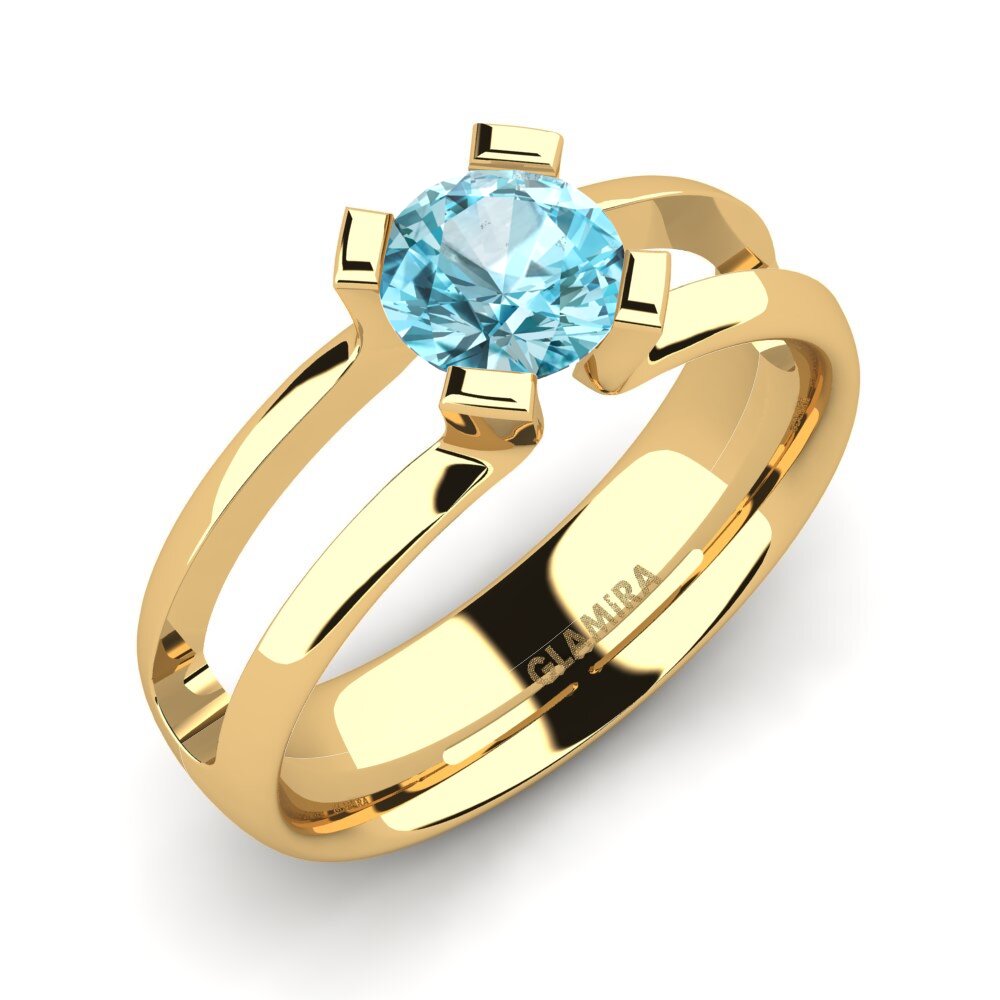 Blue Zircon Engagement Ring Bona
