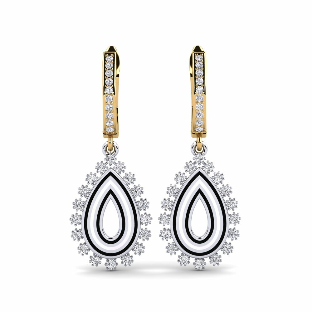18k Oro Blanco & Amarillo Pendiente de mujer Bonan