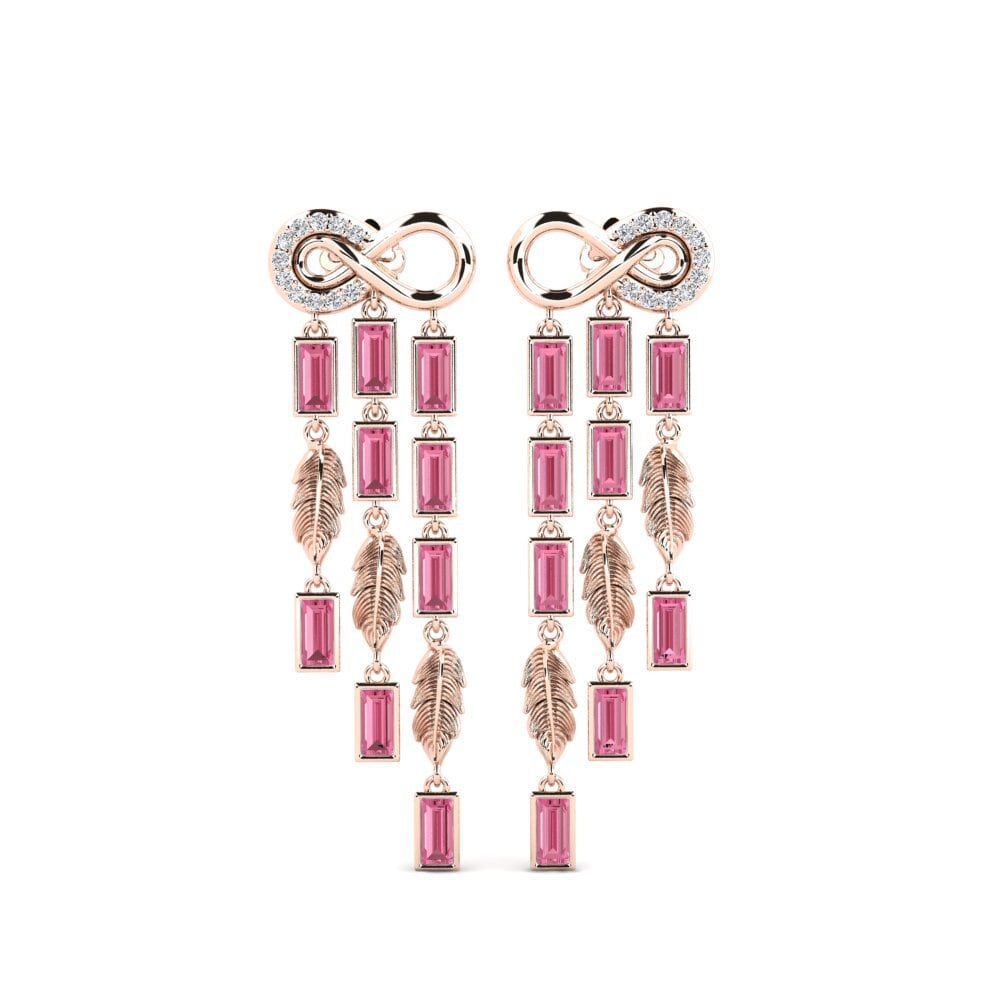 9ct Rose Gold Pink Sapphire Women's Earring Bonasavoir