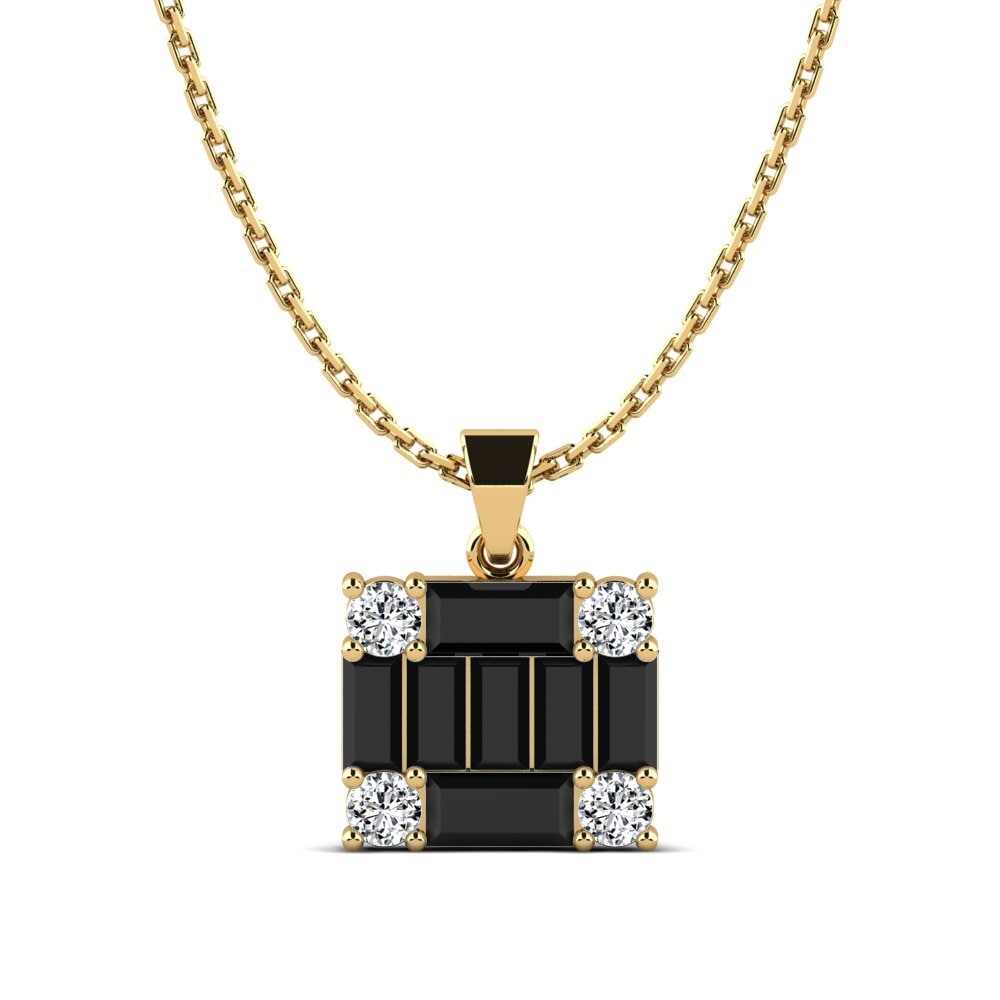 Baguette Black Sapphire Women's Pendant Bongon