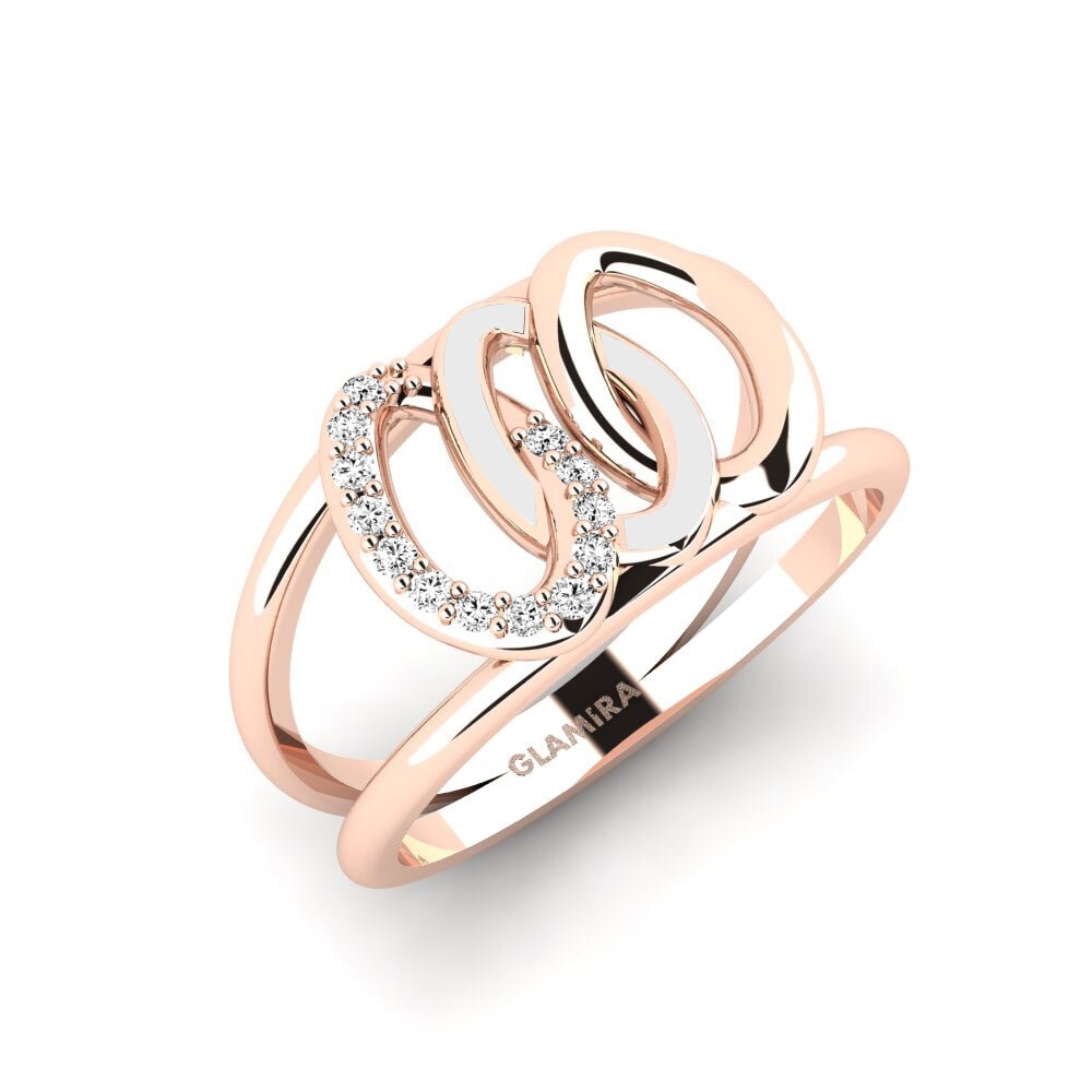 14k Oro Rosa Moissanita Anillo Bonisa