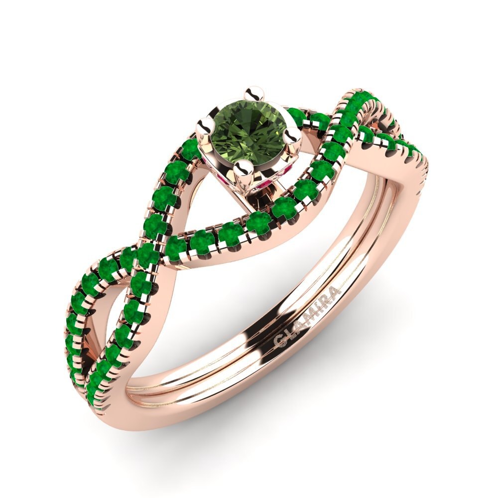 Green Sapphire Engagement Ring Bonita 0.16 crt