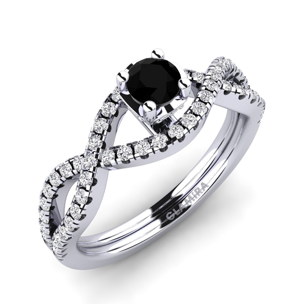 Black Onyx Engagement Ring Bonita 0.25 crt