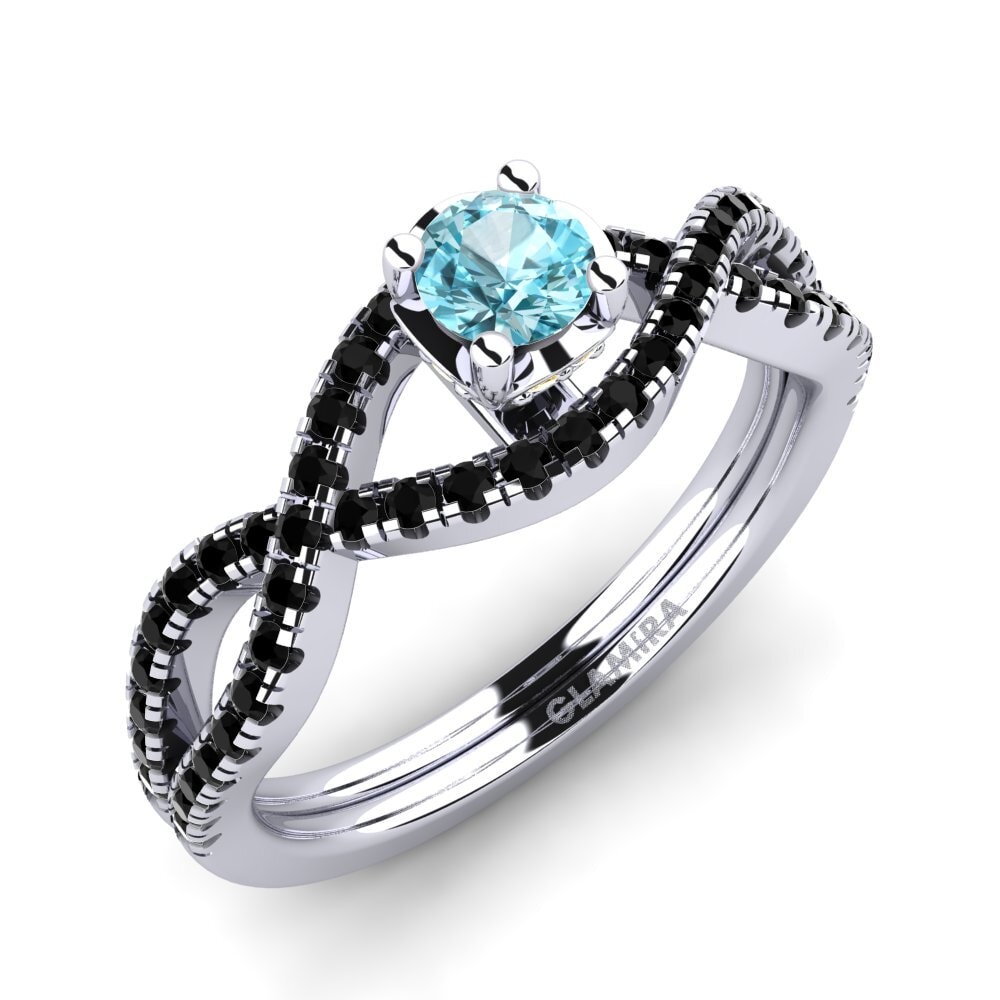 Circón Azul Anillo de compromiso Bonita 0.25 crt