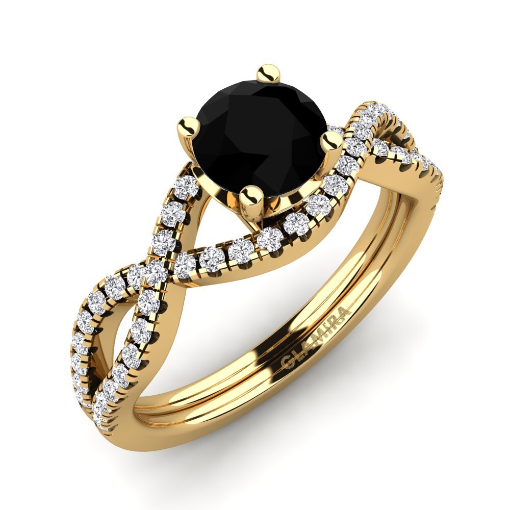 Black Onyx Engagement Ring Bonita 0.8 crt