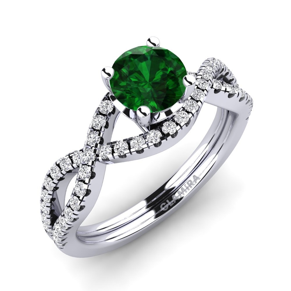 9ct White Gold Tsavorite Engagement Ring Bonita 0.8 crt