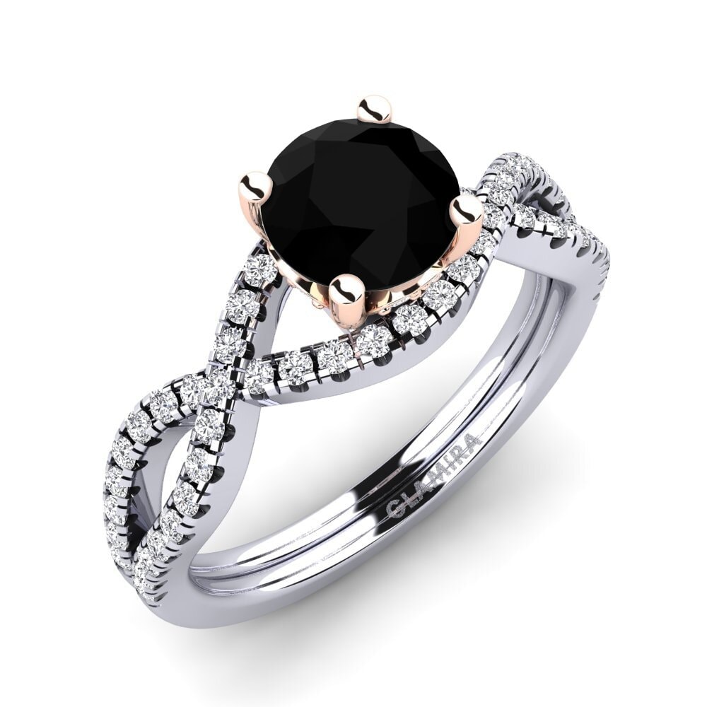 Black Onyx Engagement Ring Bonita 1.0 crt