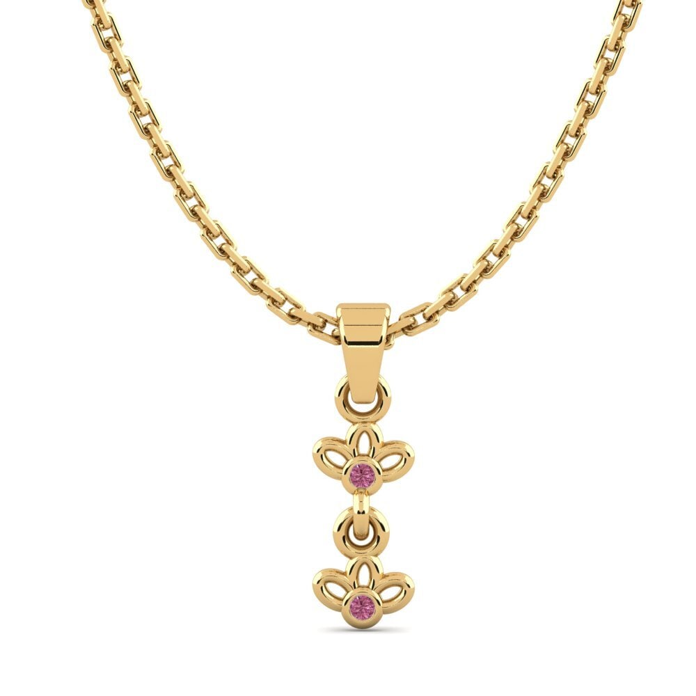 18k Oro Amarillo Granate Rhodolite Colgante de Mujer Bonkar